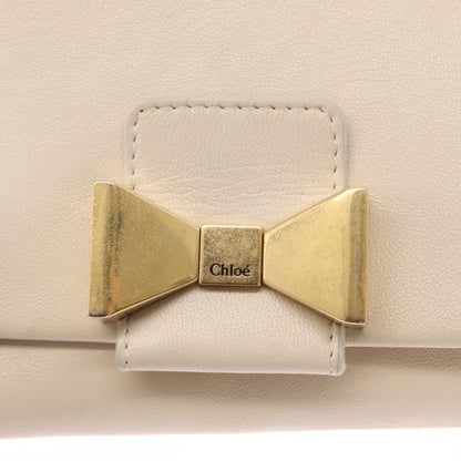 Chloe Chain Flap Crossbody Bag Leather, BEIGE, LEATHER, Shoulder bag