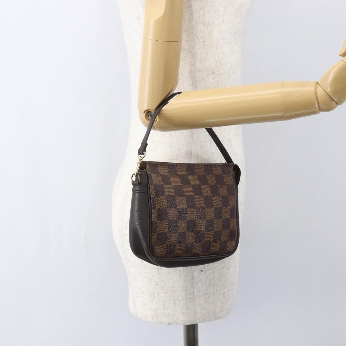 Louis Vuitton Trousse Make Up Bag Damier Canvas, BROWN, CANVAS, Clutche & pouche