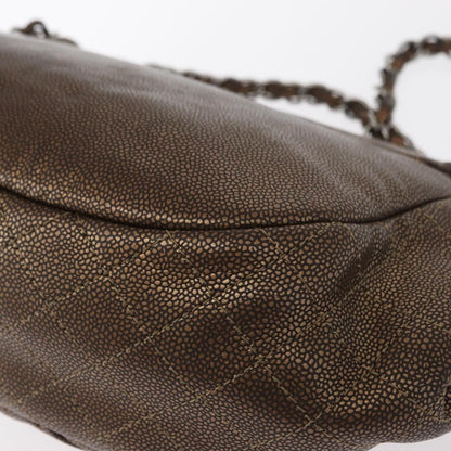 Chanel Timeless Half Moon Flap Bag Caviar, BROWN, LEATHER, Shoulder bag