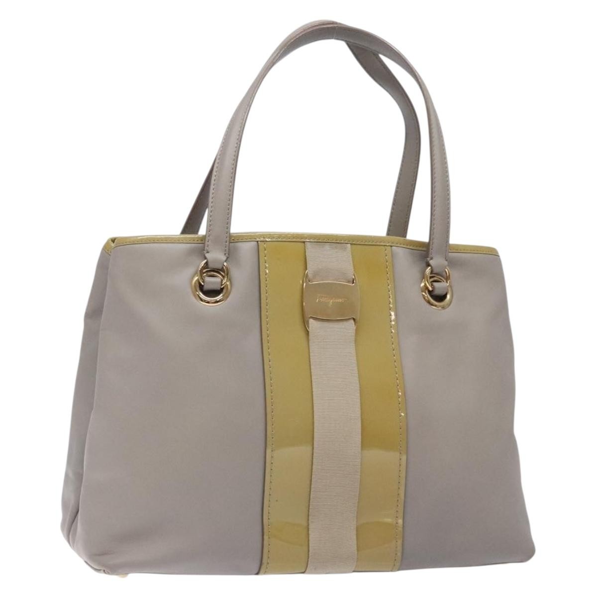 Salvatore Ferragamo Vala Handbag Leather, GRAY, LEATHER, Handbag