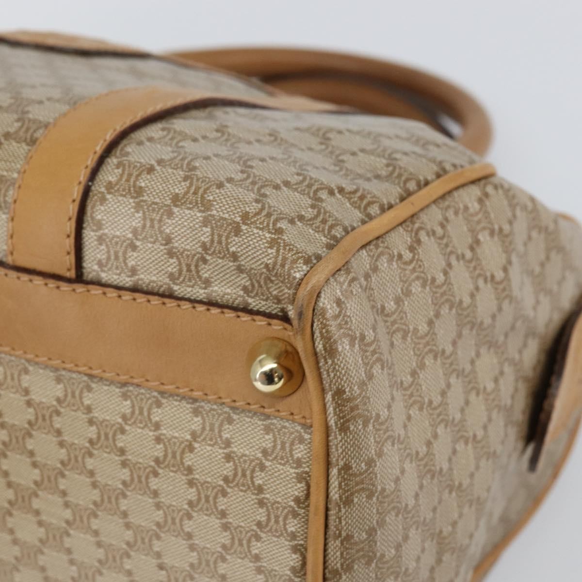 Celine Macadam Handbag Macadam with leather, BEIGE, PVC, Handbag