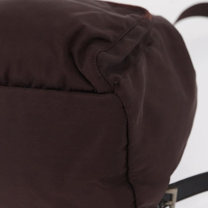 Prada Front Pocket Backpack Tessuto, BROWN, NYLON, Backpack