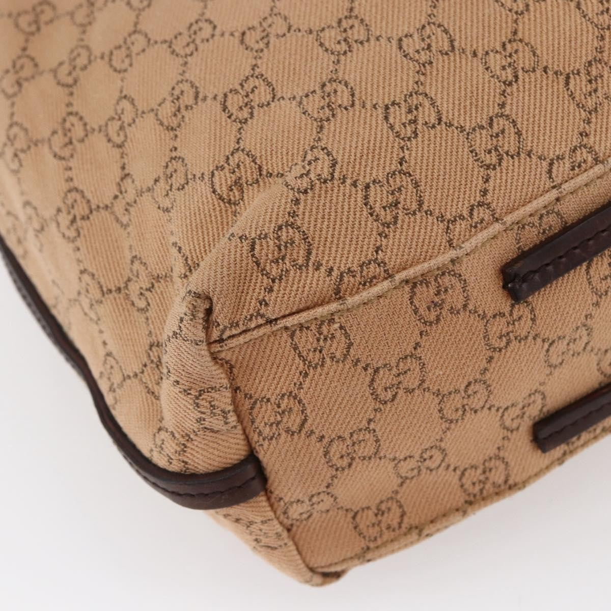 Gucci Vintage Open Shoulder Bag (Outlet) GG Canvas with Leather, BEIGE, CANVAS, Shoulder bag