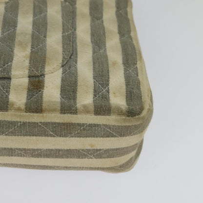 Chanel Vintage Classic Double Flap Bag Quilted Denim, GRAY, CANVAS, Handbag