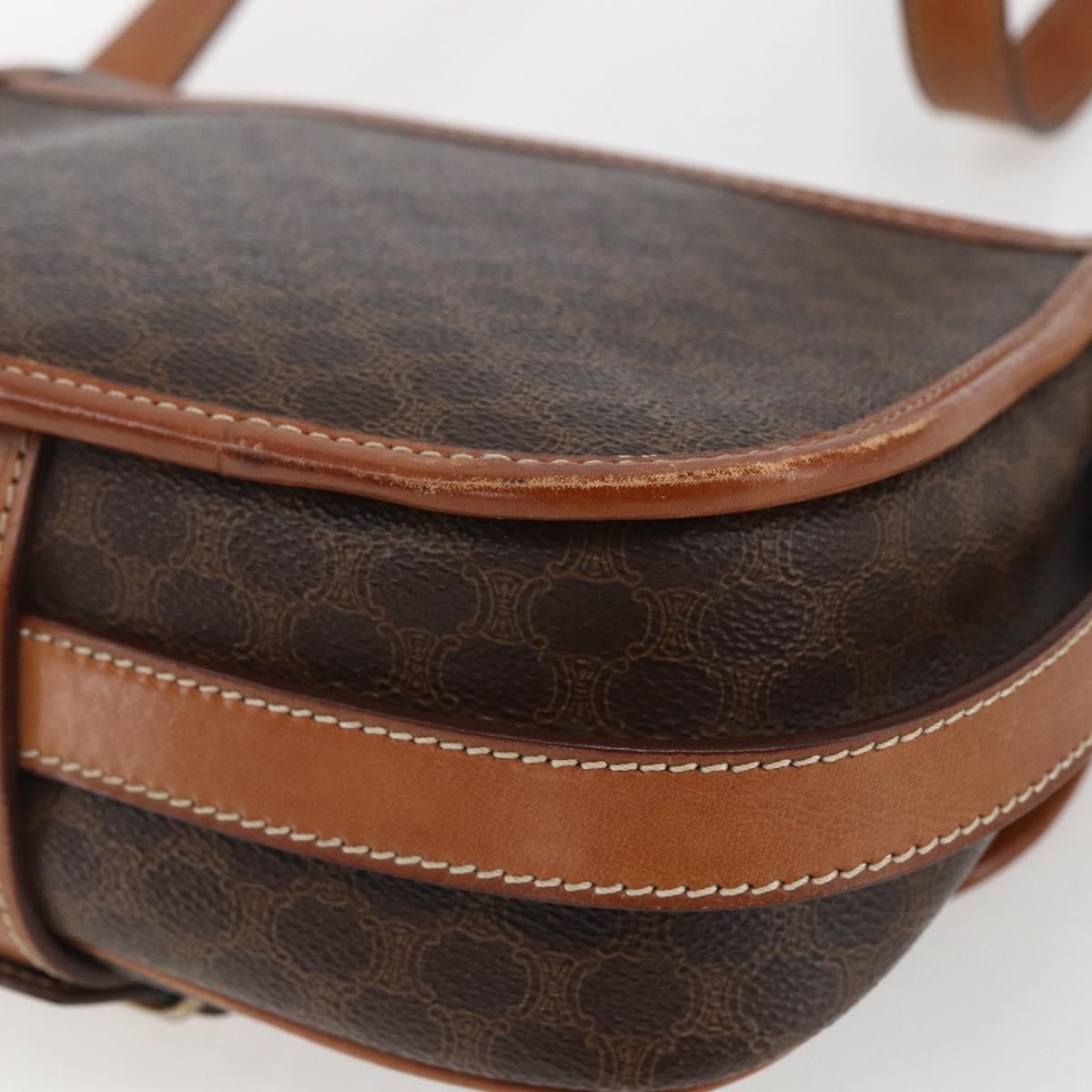 Celine Macadam Shoulder Bag PVC Leather, BROWN, PVC, Shoulder bag