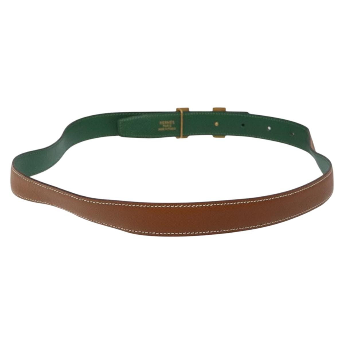 Hermes Constance Belt Leather, BROWN, LEATHER, Belts