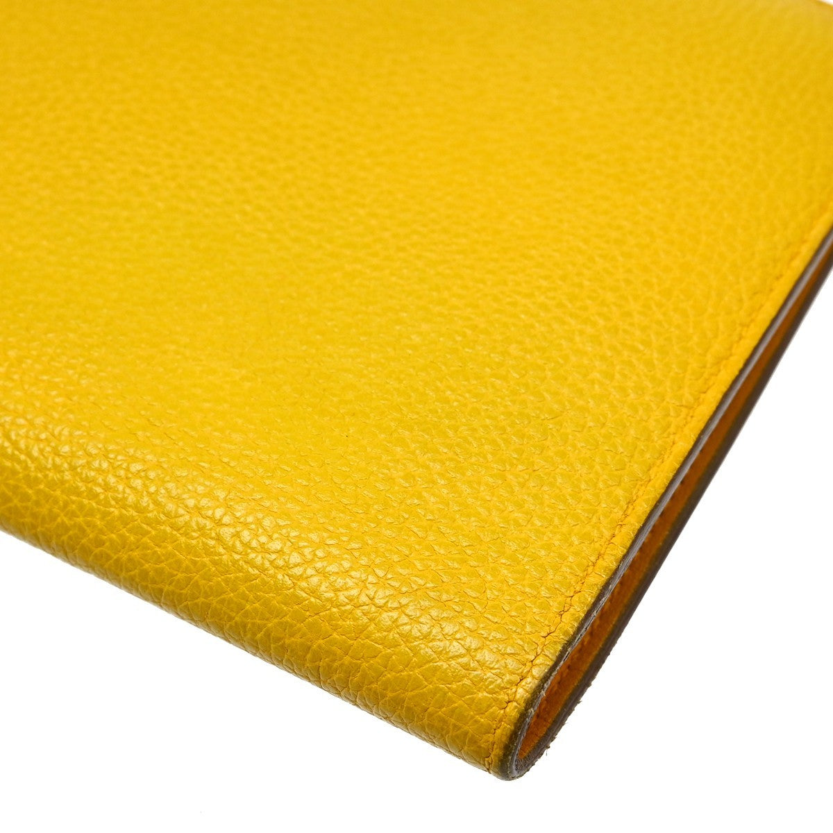 Hermes Dogon Duo Combined Wallet Leather, Yellow, Leather, Wallet
