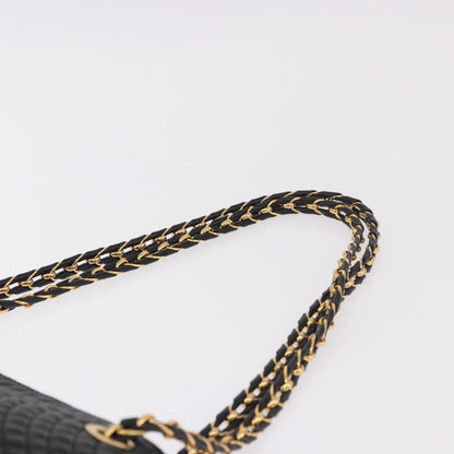 Bally Vintage Chain Shoulder Bag Quilted Leather, Black, Leather, Shoulder Bag