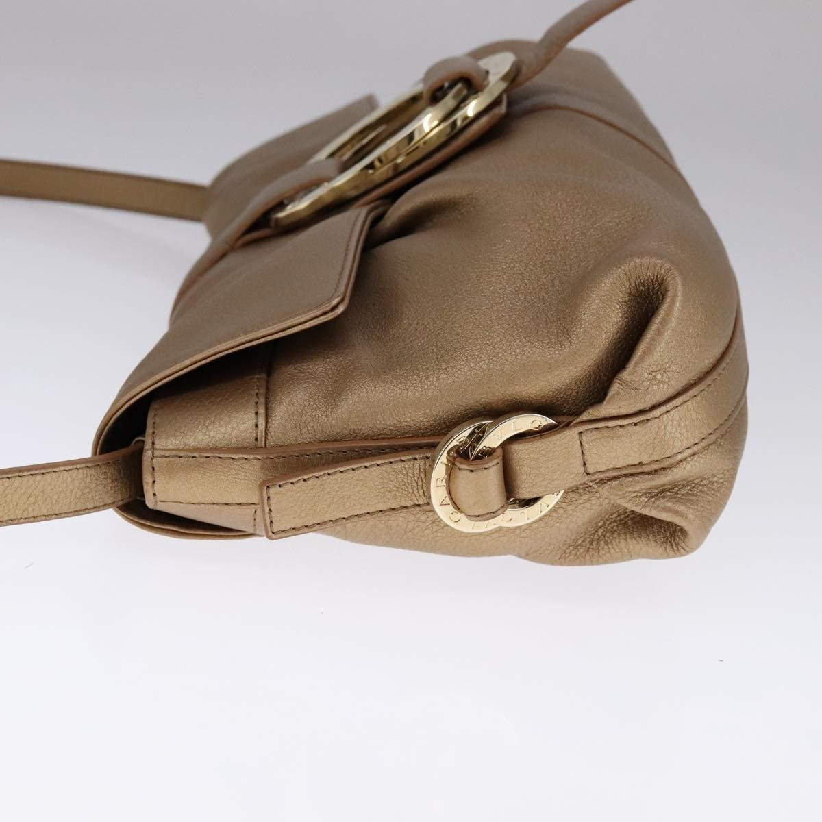 Bvlgari Chandra Flap Shoulder Bag Leather, GOLD, LEATHER, Shoulder bag