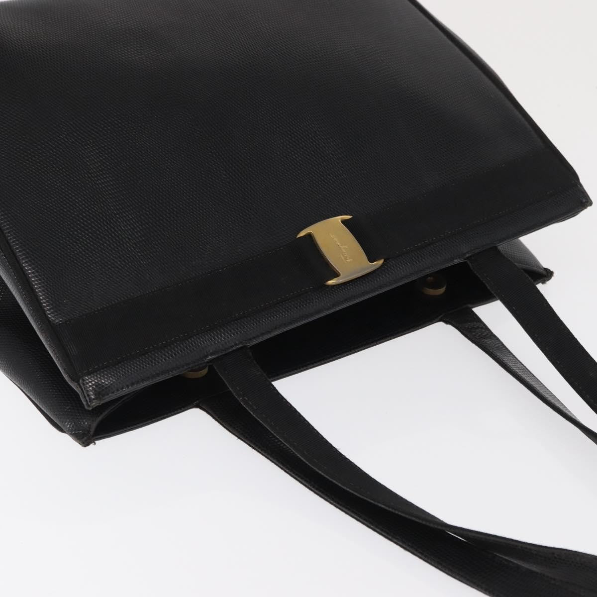 Salvatore Ferragamo Vara Tote Leather, BLACK, LEATHER, Tote bag