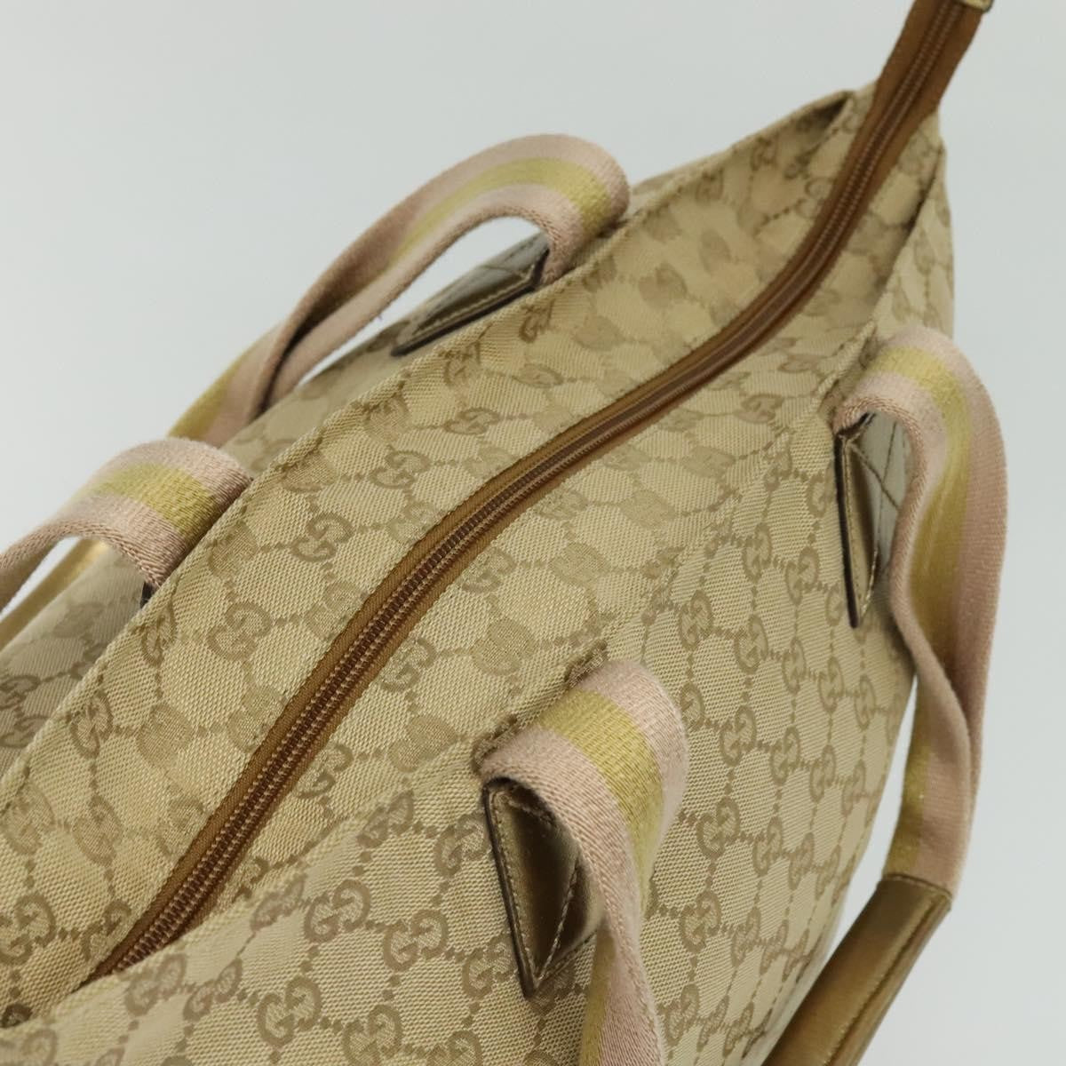 Gucci Web Zip Tote GG Canvas, Beige, Canvas, Tote Bag
