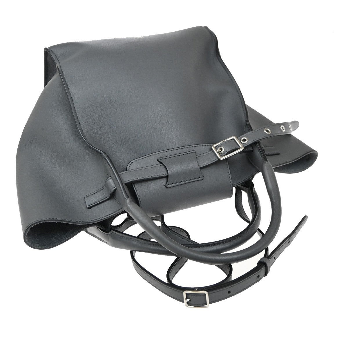 Celine Big Bag Smooth Leather, GRAY, LEATHER, Handbag