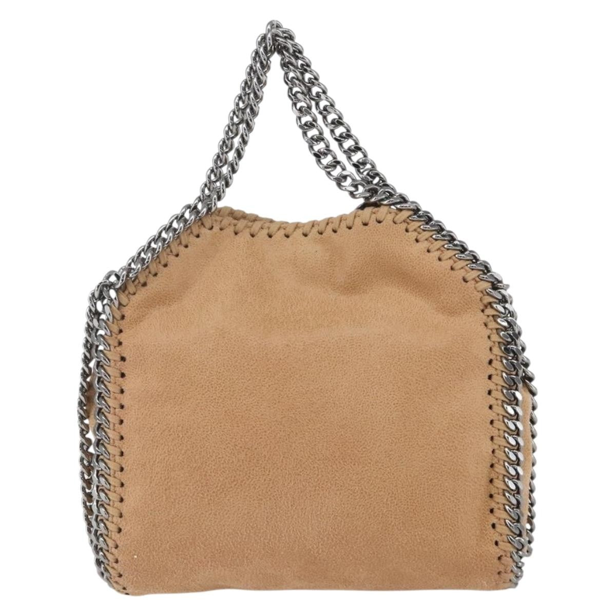 Stella McCartney Falabella Fold Over Crossbody Bag Shaggy Deer, BEIGE, POLYESTER, Shoulder bag