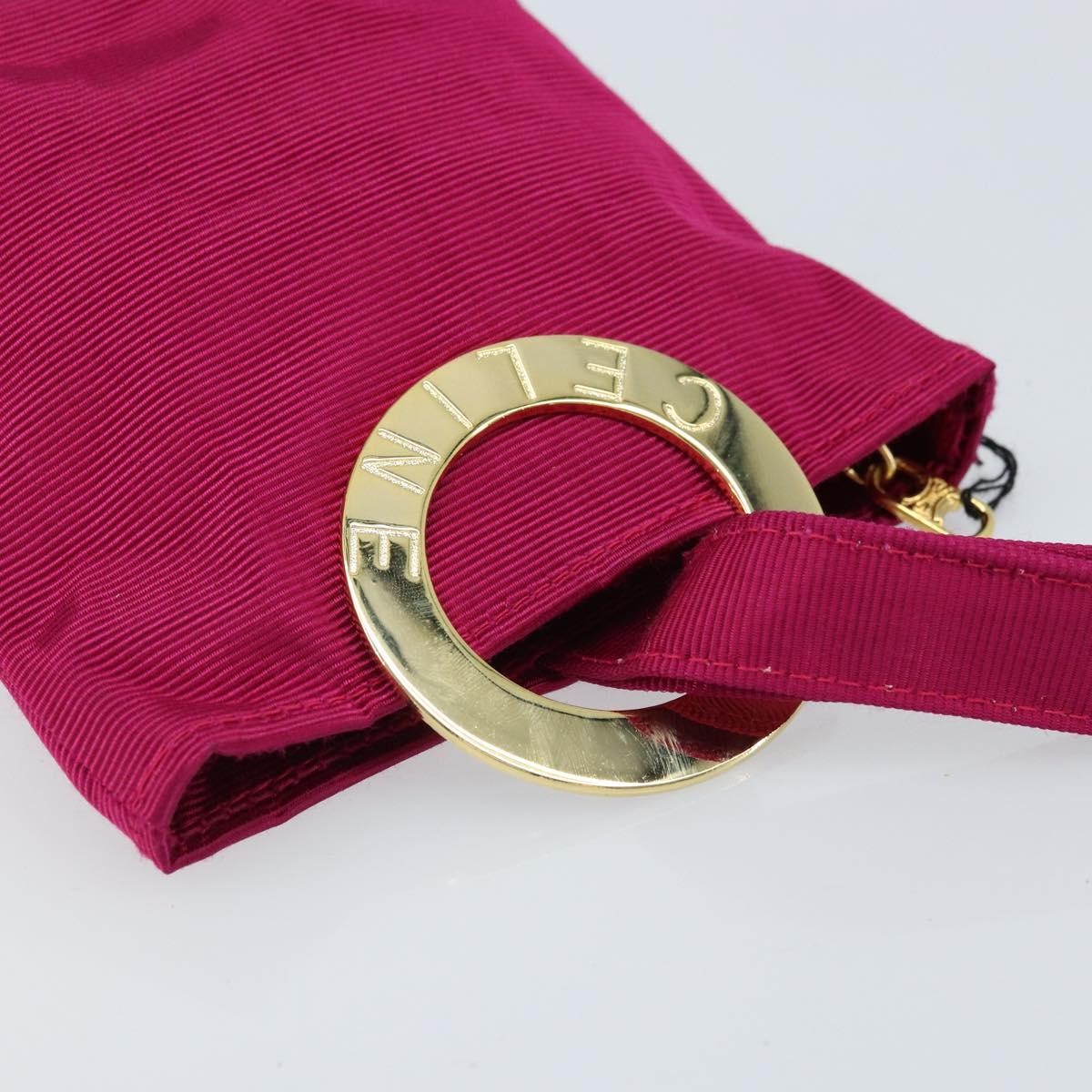 Celine Circle Logo Pouch Canvas, PINK, CANVAS, Clutche & pouche