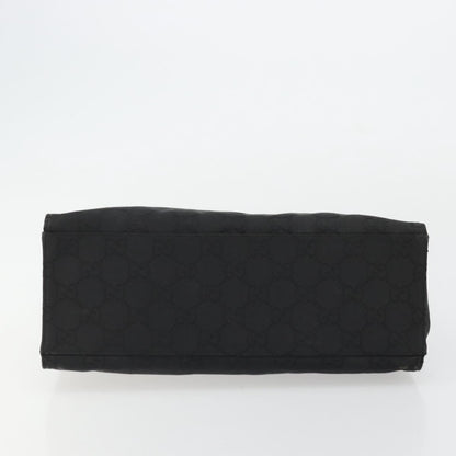 Gucci Vintage Bamboo Handle Tote GG Canvas, Black, Canvas, Tote Bag