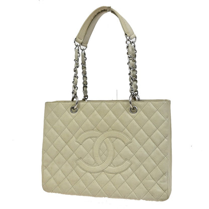 Chanel Grand Shopping Tote Quilted Calfskin, BEIGE, LEATHER, Tote bag