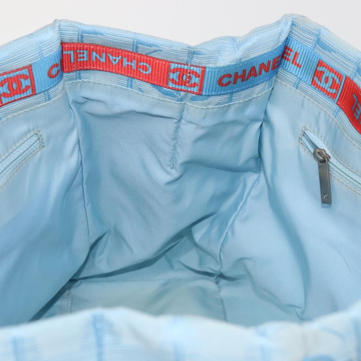 Chanel Front Zip Travel Line Tote Nylon, BLUE, NYLON, Tote bag