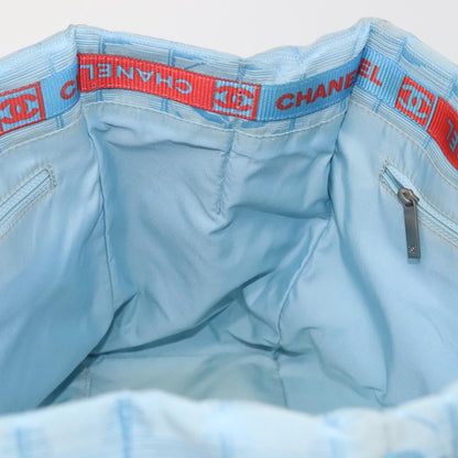 Chanel Front Zip Travel Line Tote Nylon, BLUE, NYLON, Tote bag