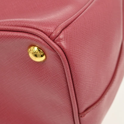 Prada Double Zip Lux Tote Saffiano Leather, PINK, LEATHER, Handbag