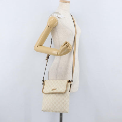 Gucci Flap Messenger GG Coated Canvas, Beige, Canvas, Shoulder Bag