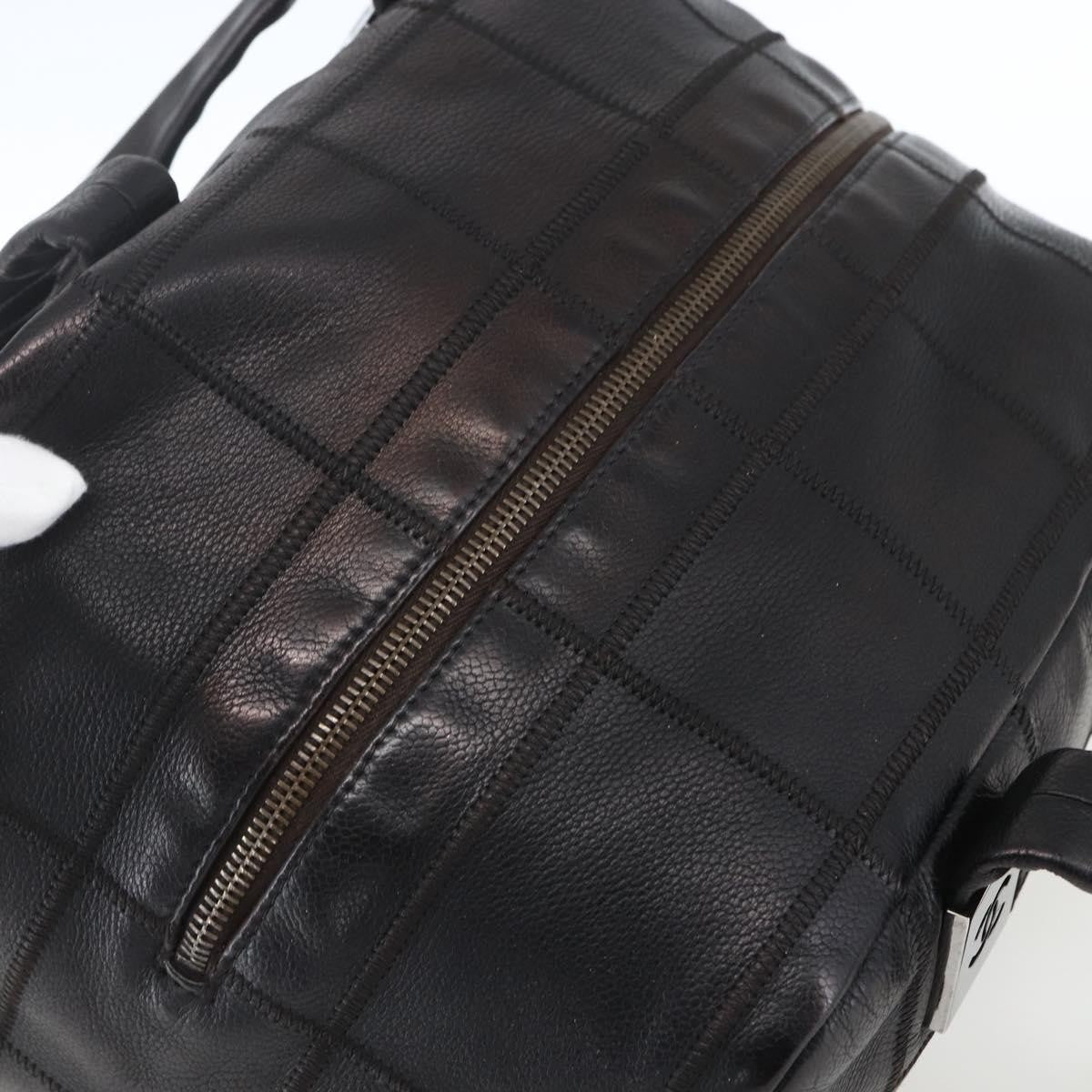 Chanel Chocolate Bar CC Bowler Bag Caviar skin, BLACK, LEATHER, Handbag