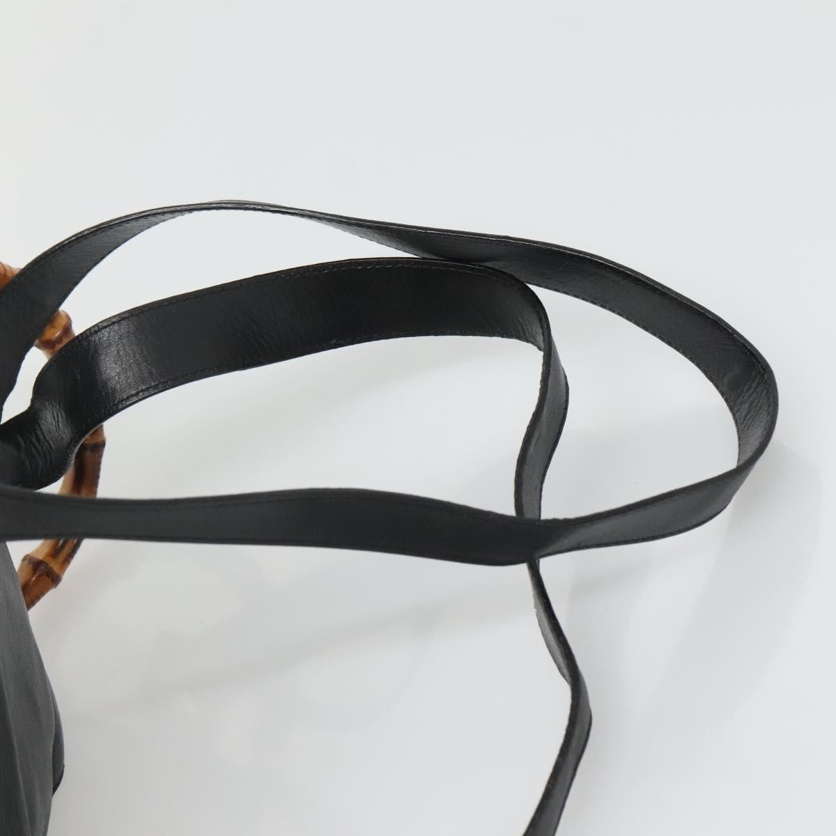 Gucci Vintage Bamboo Backpack Leather, BLACK, LEATHER, Backpack