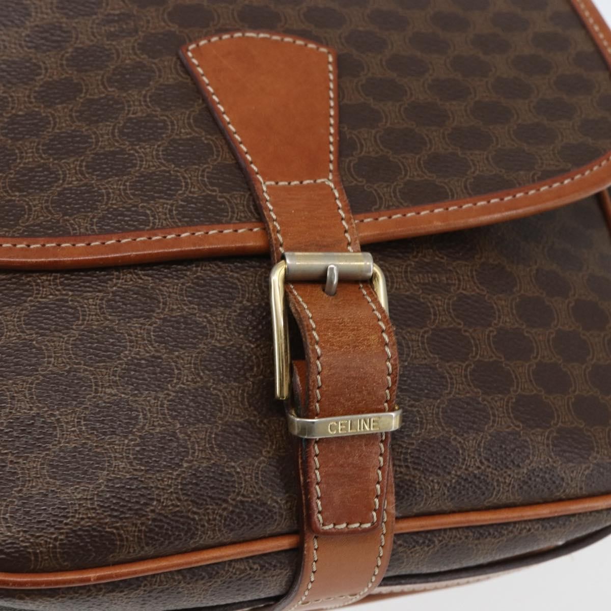 Celine Macadam Shoulder Bag PVC Leather, BROWN, PVC, Shoulder bag