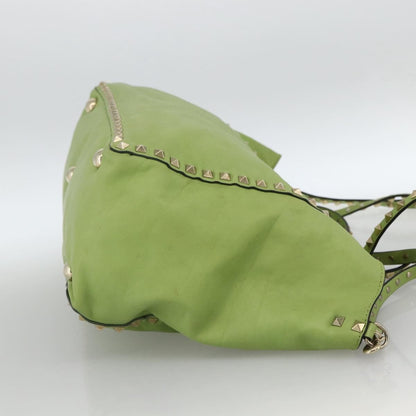 Valentino Garavani Rockstud Tote Textured Leather, GREEN, LEATHER, Tote bag