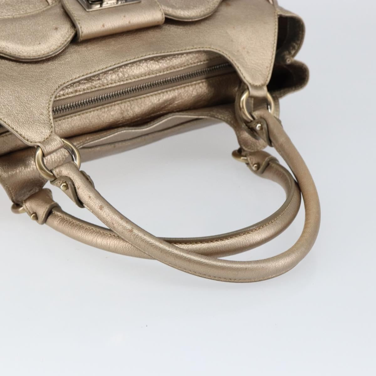 Salvatore Ferragamo Gancini Tote Leather, GOLD, LEATHER, Tote bag