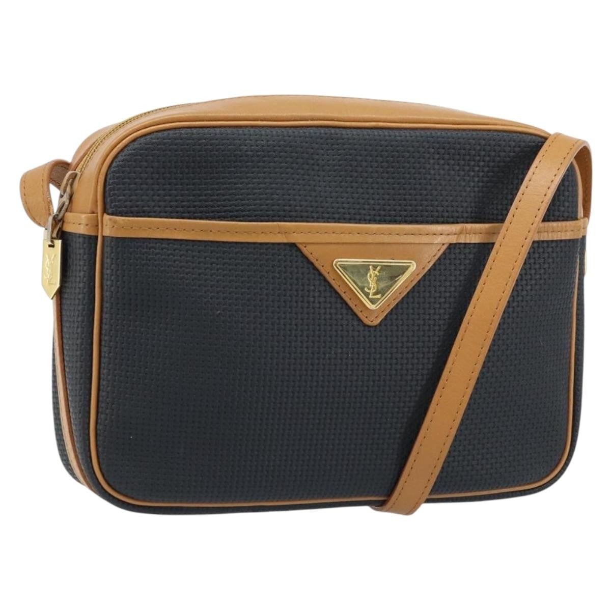 Saint Laurent Vintage Shoulder Bag Canvas, Navy, Canvas, Shoulder Bag