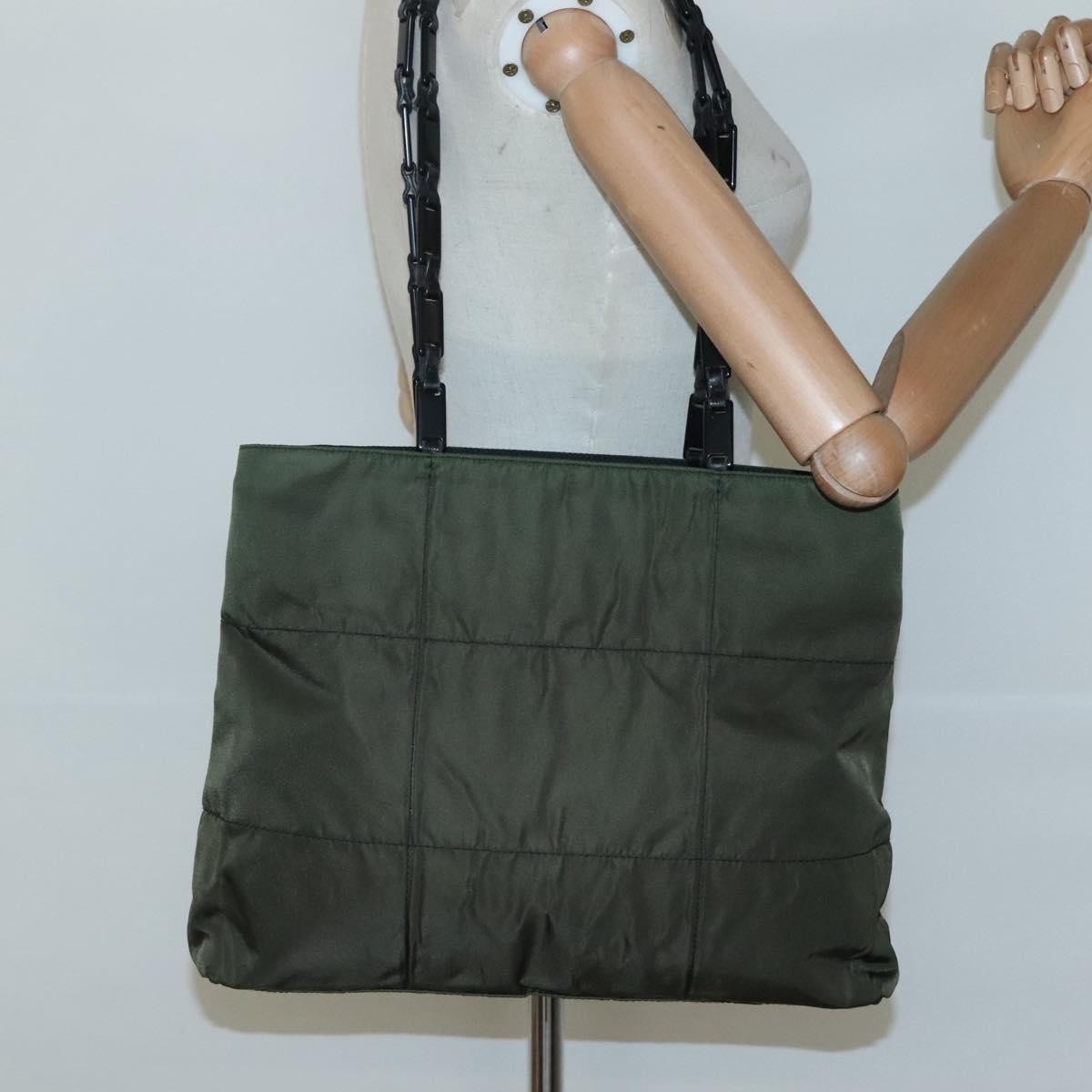 Prada Vintage Shoulder Bag Tessuto, Khaki, Nylon, Shoulder Bag