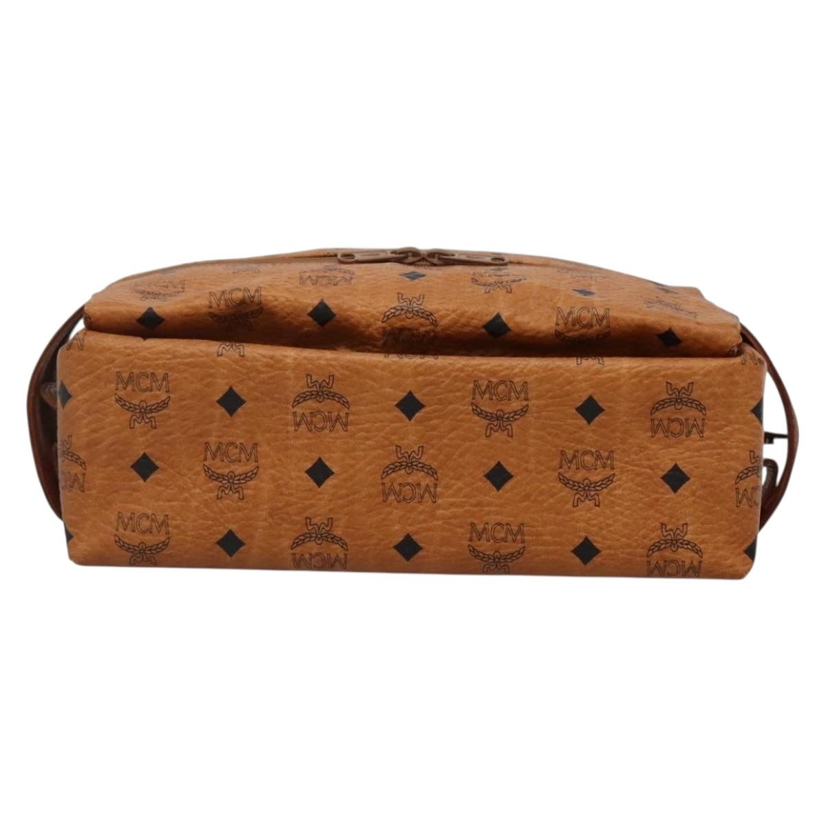 MCM Visetos pouch PVC, BROWN, PVC, Clutche & pouche