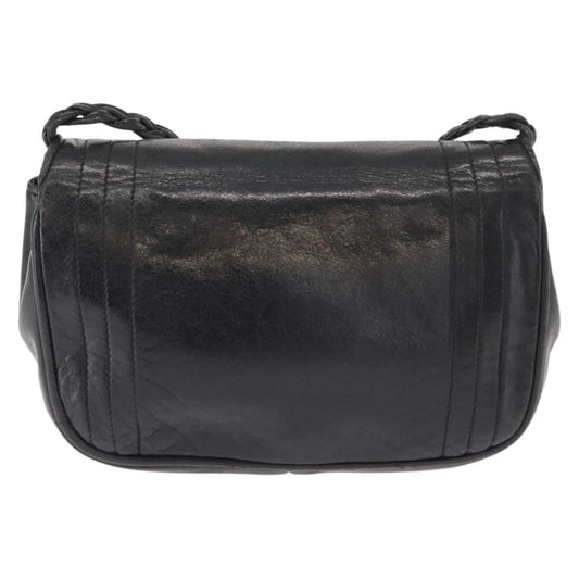 Chanel Vintage CC Stitch Flap Bag Leather, BLACK, LEATHER, Shoulder bag