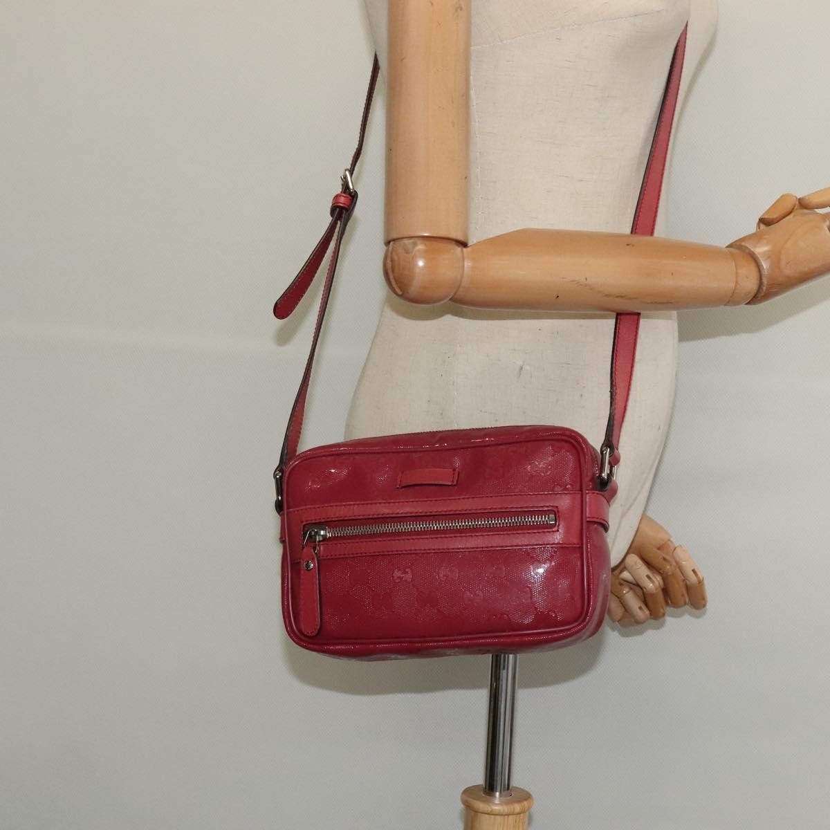 Gucci Zip Messenger Bag (Outlet) Canvas, RED, CANVAS, Shoulder bag