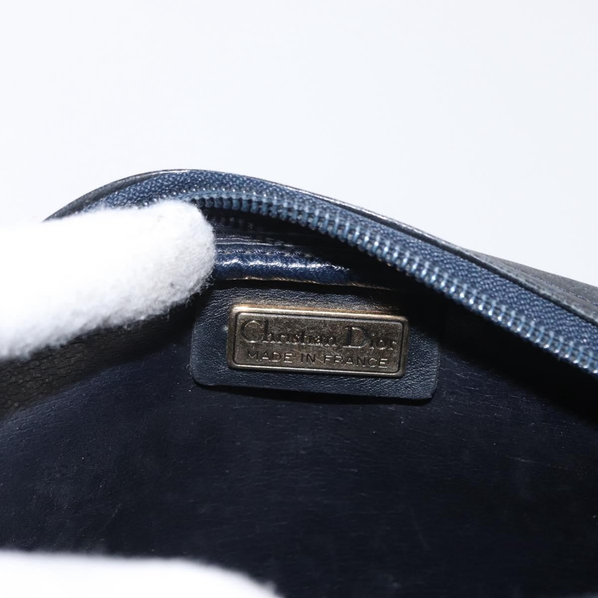 Christian Dior Vintage Shoulder Bag Leather, NAVY, LEATHER, Shoulder bag