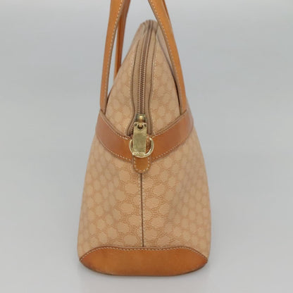 Celine Vintage Macadam Handbag Canvas and Leather, BEIGE, CANVAS, Handbag