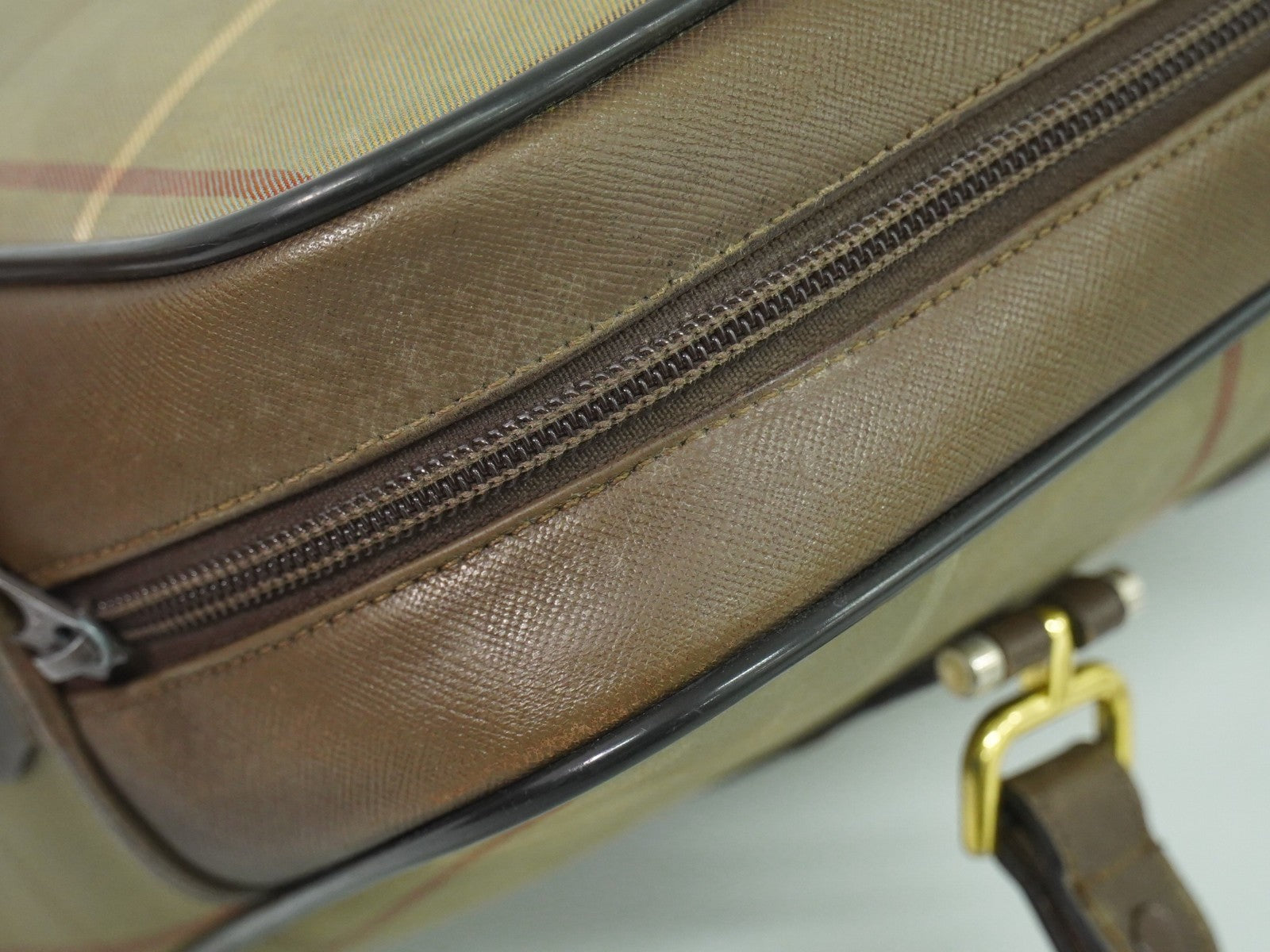 Burberry Nova check boston bag Canvas, KHAKI, CANVAS, Handbag