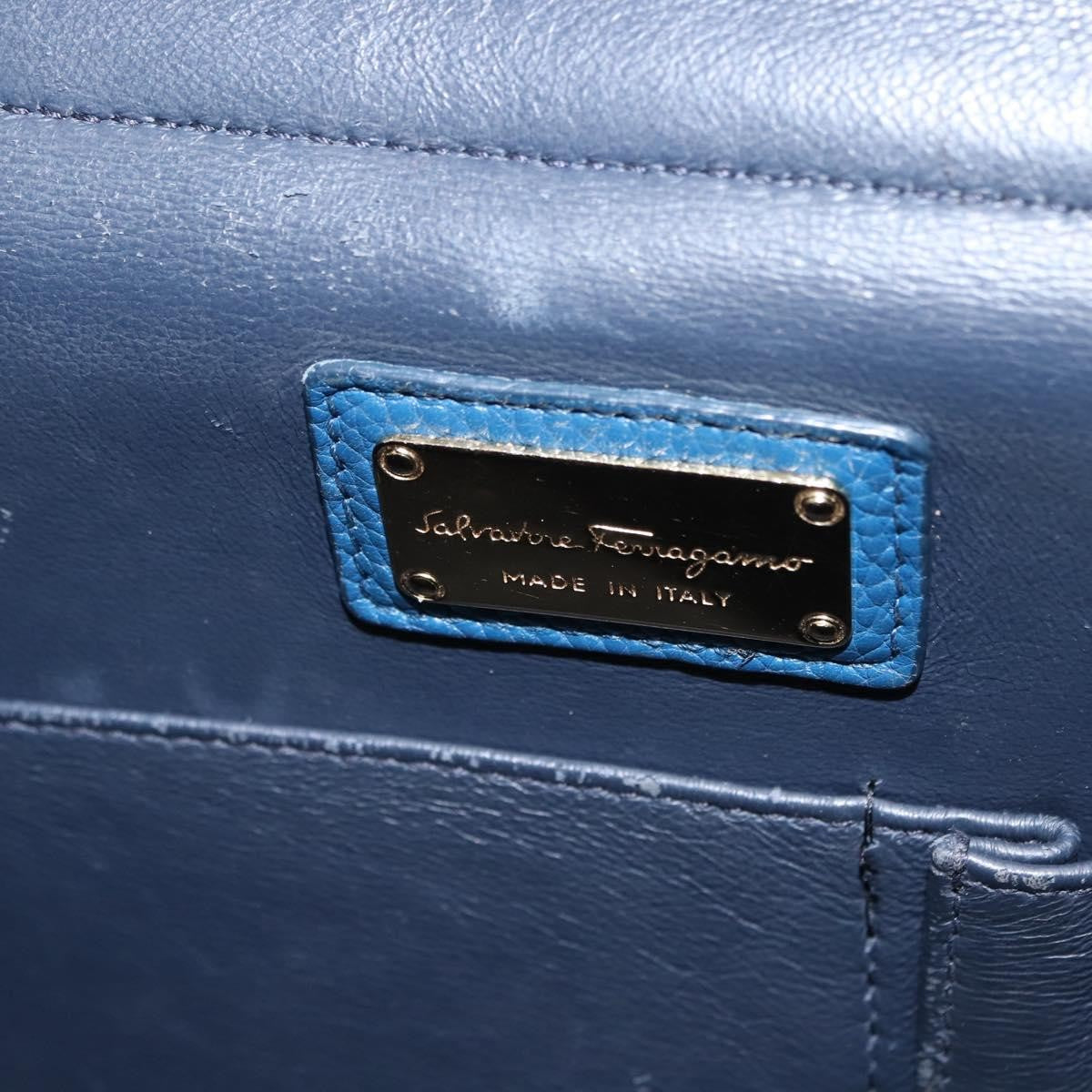 Salvatore Ferragamo Sofia Satchel Leather, BLUE, LEATHER, Handbag