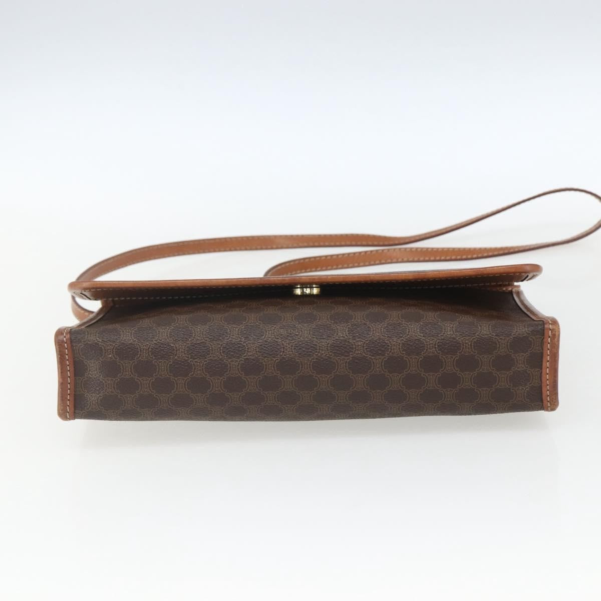Celine Vintage Macadam Shoulder Bag Canvas and Leather, BROWN, CANVAS, Shoulder bag