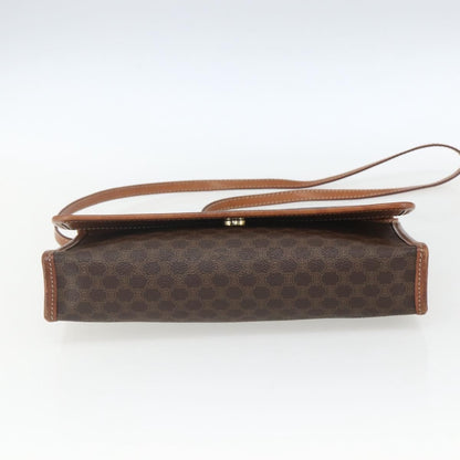 Celine Vintage Macadam Shoulder Bag Canvas and Leather, BROWN, CANVAS, Shoulder bag