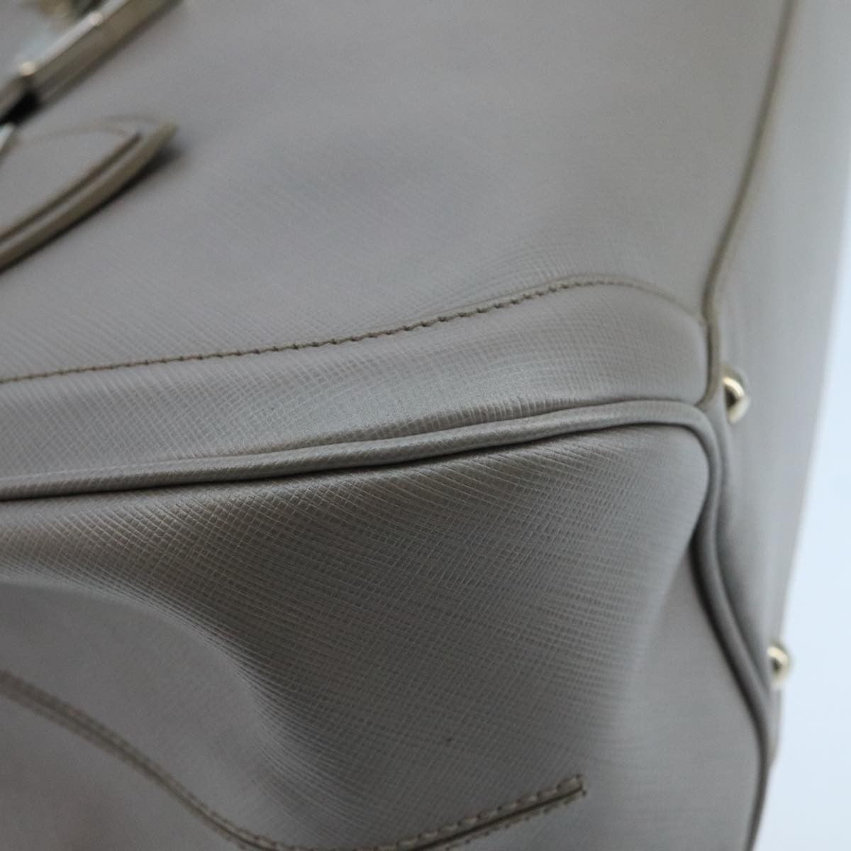 Salvatore Ferragamo Flap Satchel Saffiano Leather, SILVER, LEATHER, Handbag