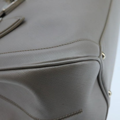 Salvatore Ferragamo Flap Satchel Saffiano Leather, SILVER, LEATHER, Handbag