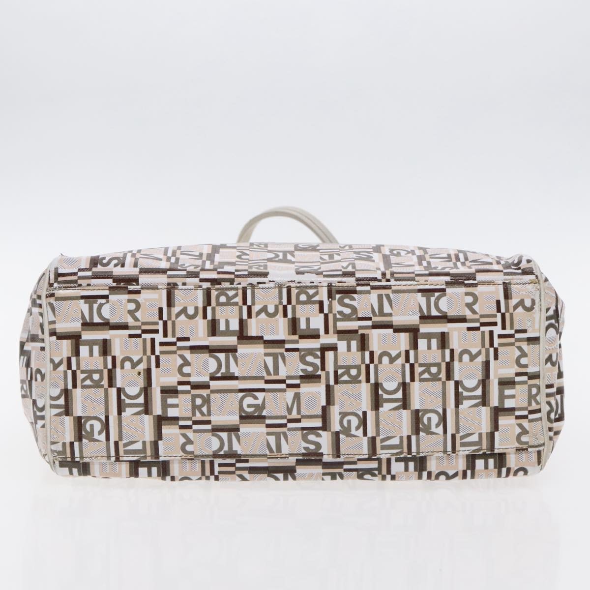 Salvatore Ferragamo Gancini Tote Leather, WHITE, LEATHER, Tote bag