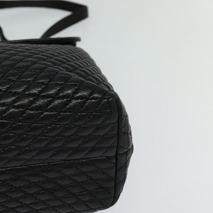 Bally Vintage Handbag Quilted Leather, BLACK, LEATHER, Handbag