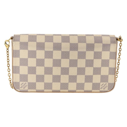 Louis Vuitton Felicie Pochette Damier, WHITE, CANVAS, Clutche & pouche