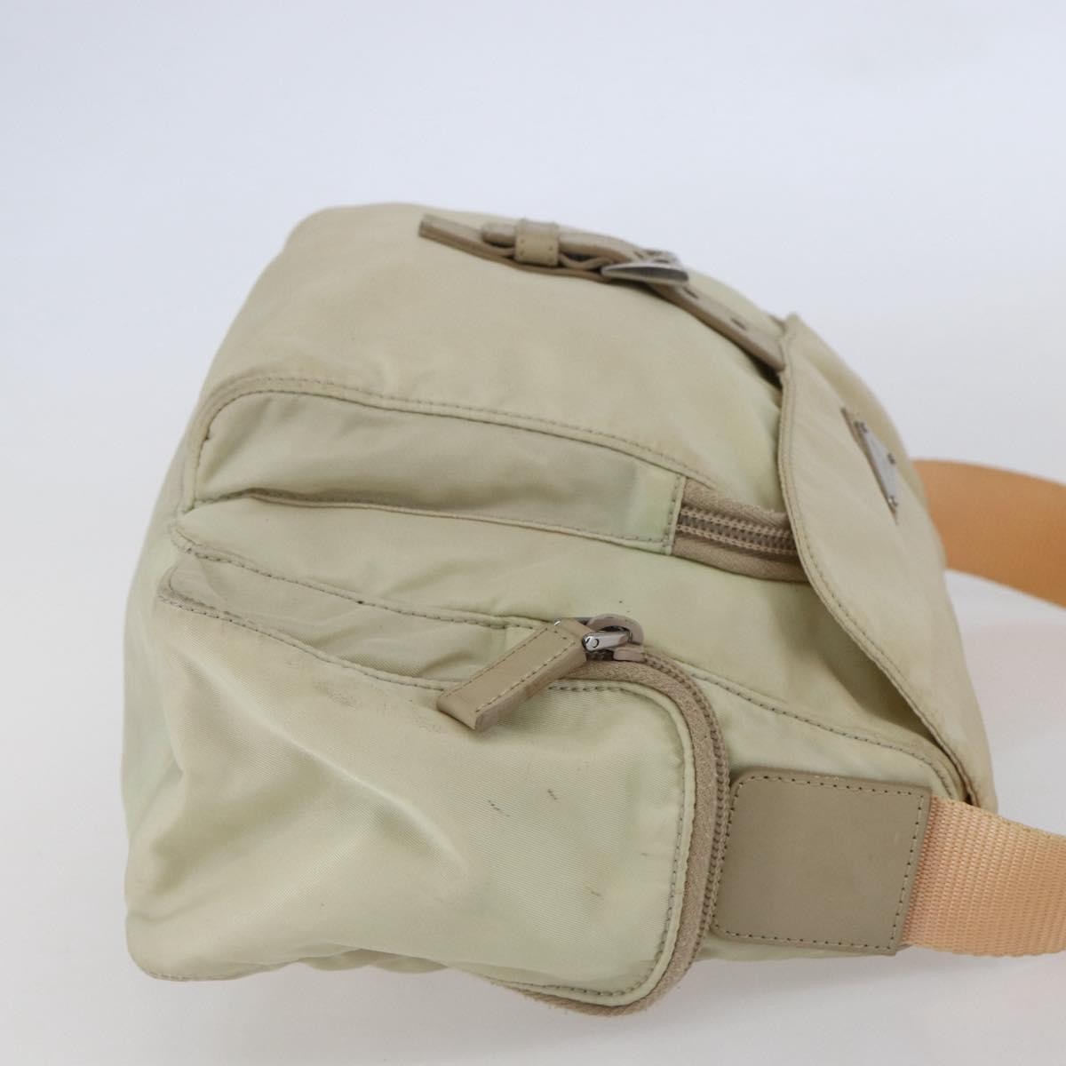 Prada Buckle Messenger Bag Tessuto, BEIGE, NYLON, Shoulder bag