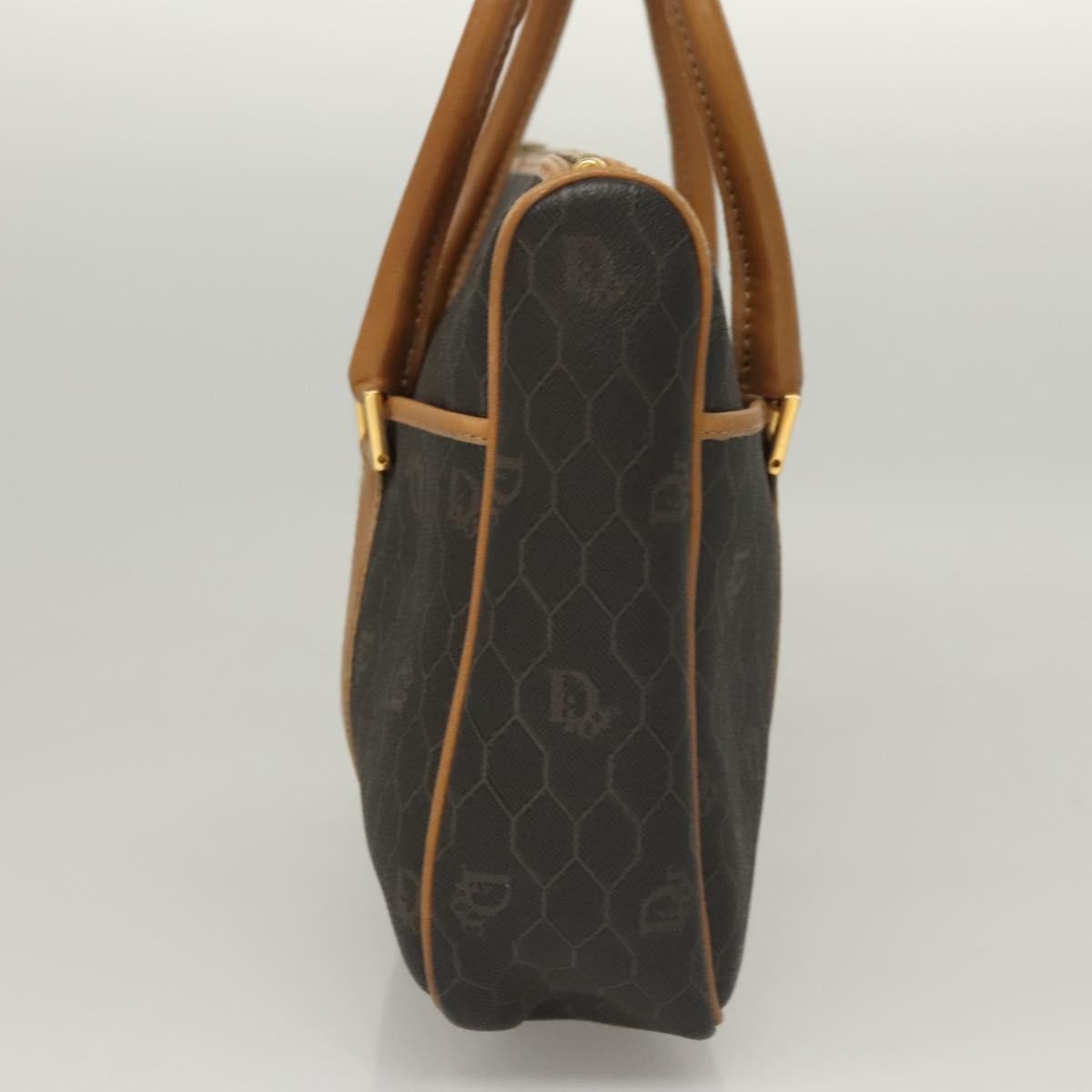 Christian Dior Vintage Honeycomb Handbag Canvas Leather, BLACK, CANVAS, Handbag
