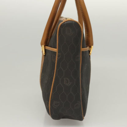 Christian Dior Vintage Honeycomb Handbag Canvas Leather, BLACK, CANVAS, Handbag