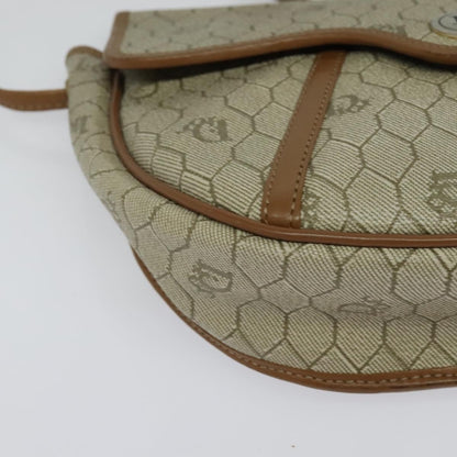 Christian Dior Vintage Honeycomb Shoulder Bag Canvas, BEIGE, CANVAS, Shoulder bag