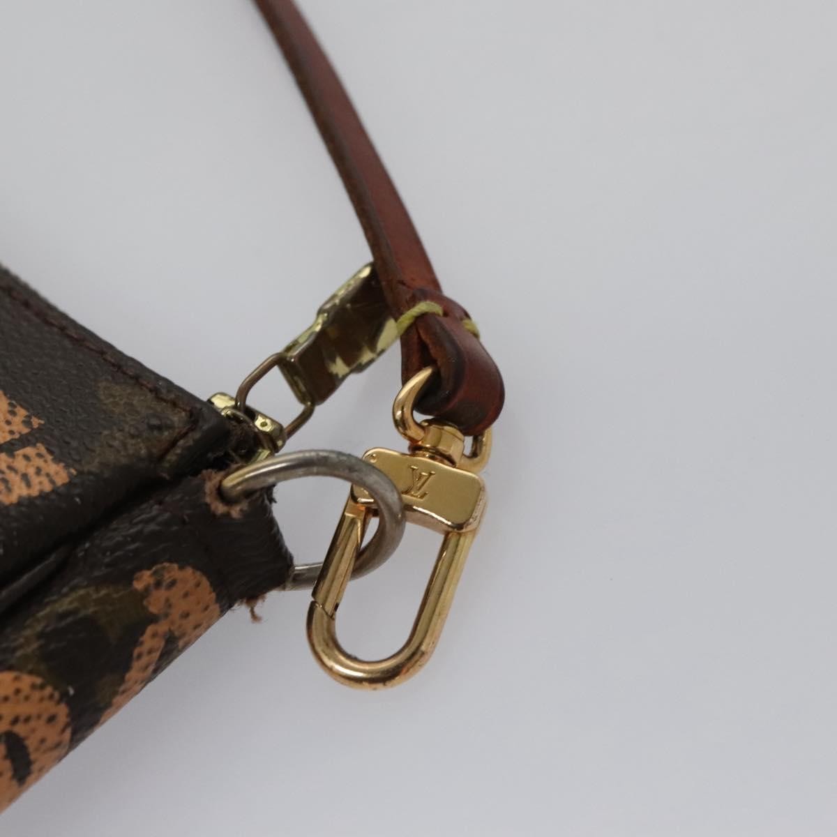 Louis Vuitton Pochette Accessoires Limited Edition Monogram Graffiti, ORANGE, CANVAS, Bag